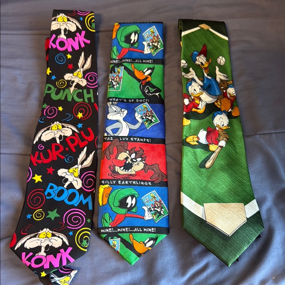 Warner Bros. Kids Ties - Colorful Cartoon Designs